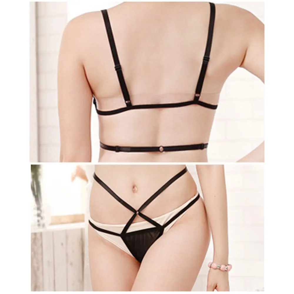Thin Cup Transparent Lace Embroidery Flower Bra Sets Sexy Underwear Woman Open Crotch Panties Lingerie Set Lenceria Encaje