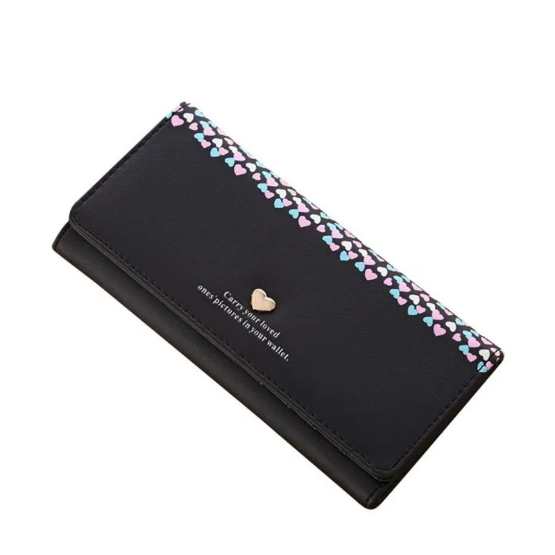 

Women Purse Love Heart Pattern Hape Coin Purse Long Wallet Card Holders Lady Day Clutch female Holders Handbag