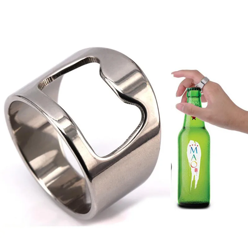 ZORCVENS Новое поступление уникальный творческий Универсальный нержавеющая сталь открывалка для пивных бутылок Бар Инструмент кольцо для мужчин - Цвет основного камня: 13385