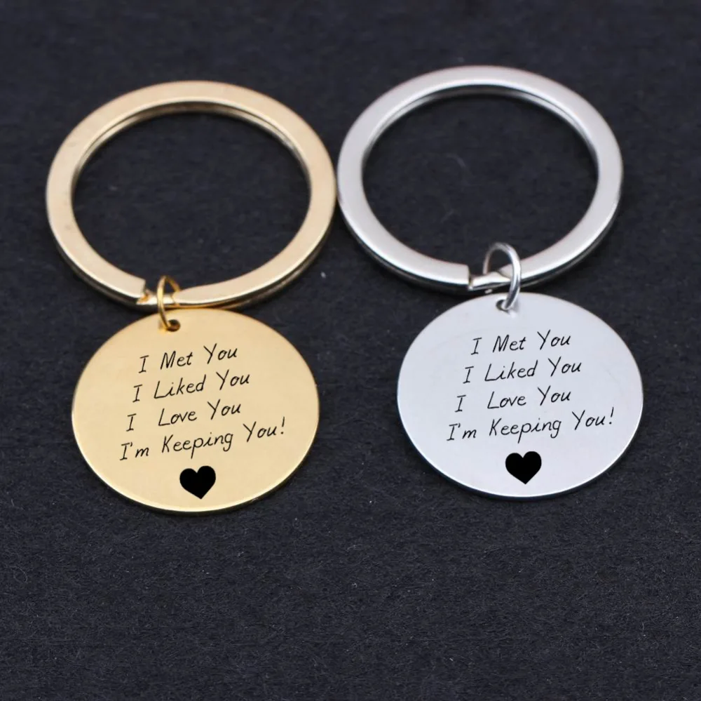 Charm I Love You Stainless Steel Key Chain Hanging ornament for Couple Lover S