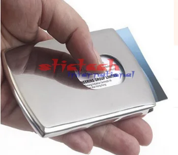 

by dhl or ems 50pcs Stainless Steel Business Name Card Holder Cover Solid Metal Wallet Box Card Holder Card Case Kaart Houder