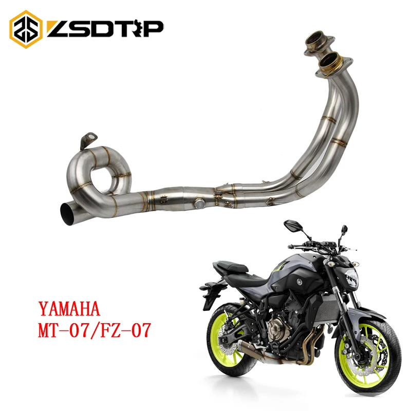 

ZSDTRP Motorcycl Stainless steel Front & Middle Exhaust Link Pipe System Connect For Yamaha MT-07 FZ-07 MT07 FZ07 Front Swing