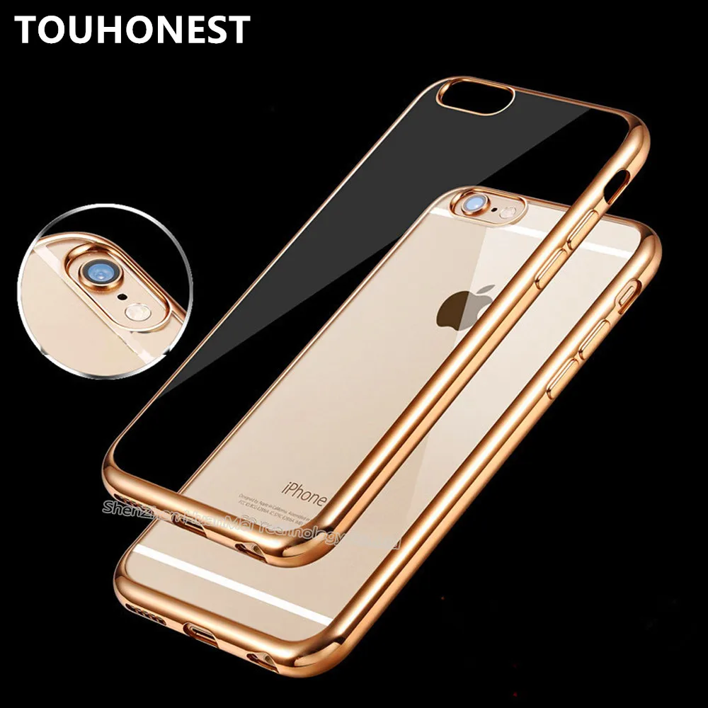TOUHONEST For iphone 5S 5 SE 6 6S plus Case Rose Gold Plating Crystal