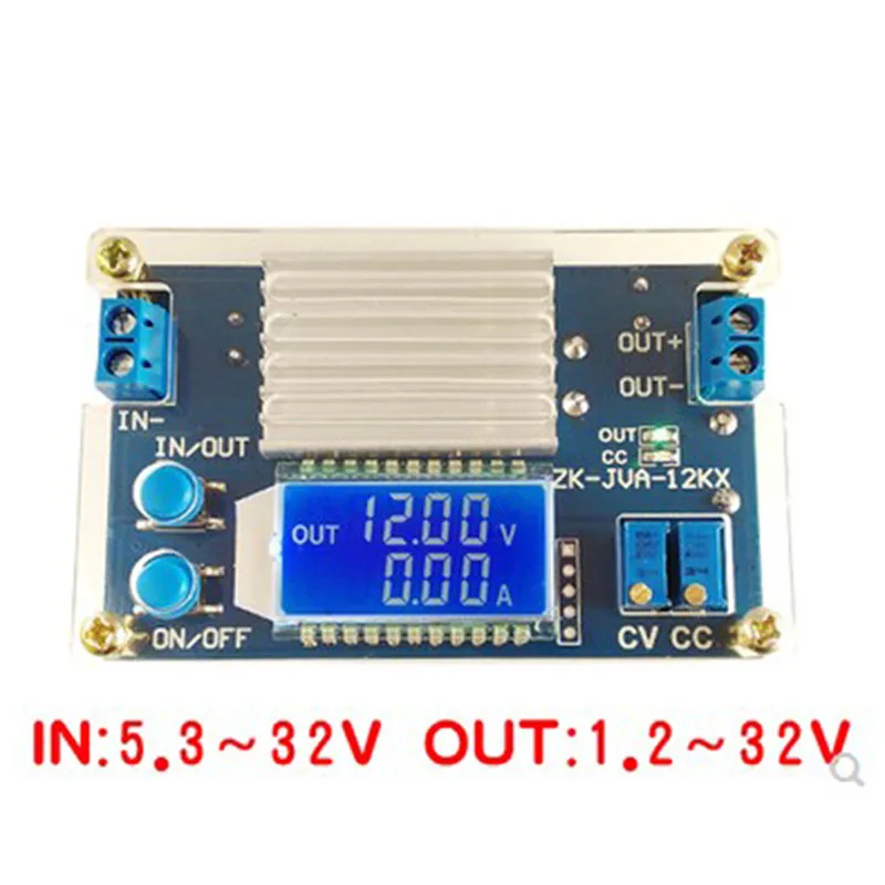 

10pcs DC DC Converter 12A 160W CC CV Buck Step-down Power Module 5.3-32V to 1.2-32V Voltage current power display Meter