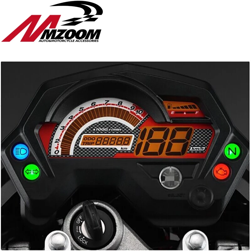 Koop Motorfiets Toerenteller fz16 Snelheidsmeter Nieuwe Abs Lcd Panel met Licht Case voor yamaha fz16 Zwart Plastic Snelheidsmeter Kilometerteller