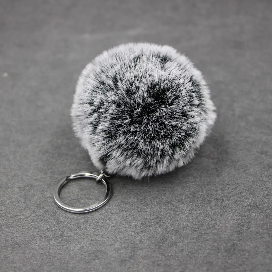 

27 Colors Hot Sale Lovely Fluffy Rabbit Fur Ball Key Chain Pompom Artificial Rabbit Fur Keychain Women Car Bag Key Ring
