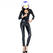 XXL Sexy Lingerie Latex Pvc Dress Jumpsuit Zentai Costume Women Black Catsuit Pole Dance Clothes Clubwear Bodysuit Game Uniforms