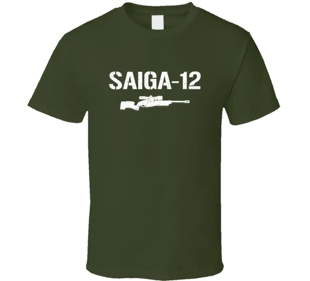 Saiga12 снайперская винтовка Военная потертая Мужская Футболка harajuku хип-хоп