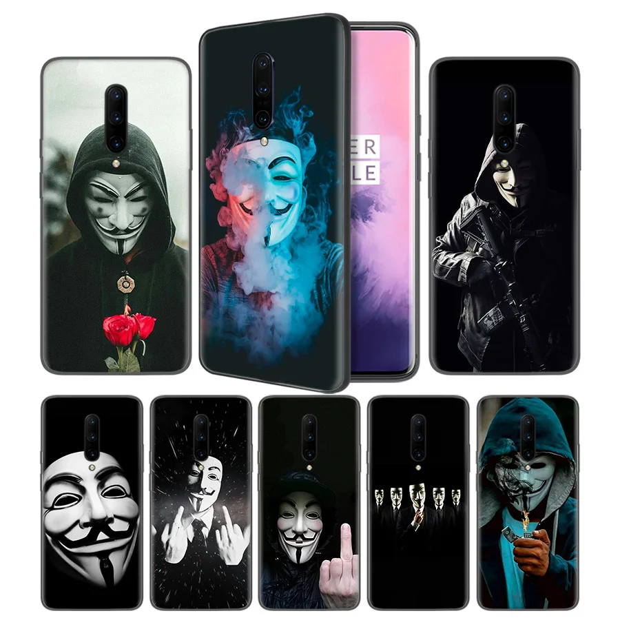 

Anonymous Soft Black Silicone Case Cover for OnePlus 6 6T 7 Pro 5G Ultra-thin TPU Phone Back Protective