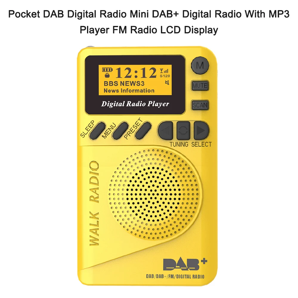 Карманное цифровое радио DAB Mini + с MP3-плеером FM-радио ЖК-дисплей | Автомобили и