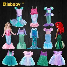 Нарядное платье принцессы Русалочки для маленьких девочек; праздничное детское платье на выпускной, День рождения; платье для младенцев; Туника; Детский костюм на Хэллоуин