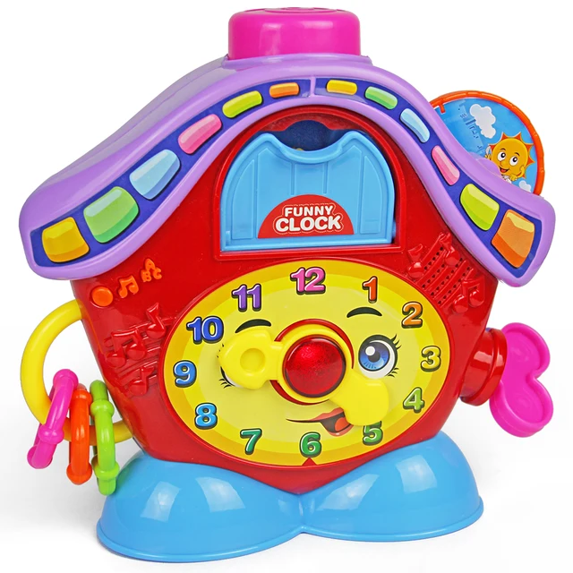 Artificial child toy clock electric toy cuckoo clock letter puzzle on