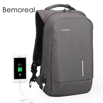 

Bemoreal backpack brand men knapsack for laptop external USB charging anti-theft computer 13 '' male Waterproof 15 '' rucksack