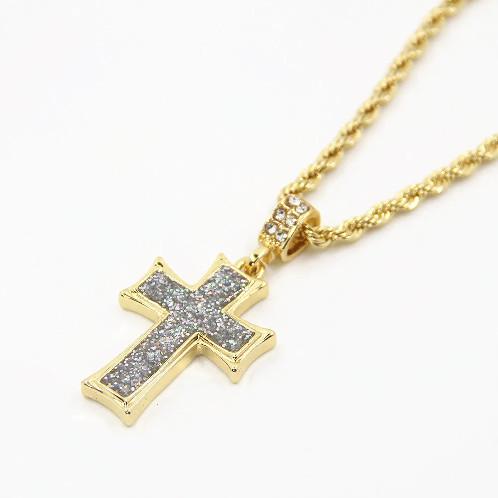 mens gold tone large crowned jesus iced out pendant with 24 rope