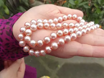 

beautiful AAA 10-11mm south sea round purple pearl necklace 18"