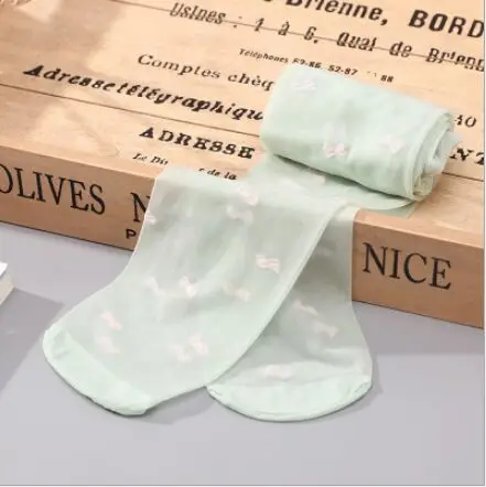 Колготки для девочек балетные танцевальные прозрачные чулки для маленьких девочек прозрачные детские колготки для девочек от 2 до 15 лет, летние тонкие детские носки - Цвет: Green tights