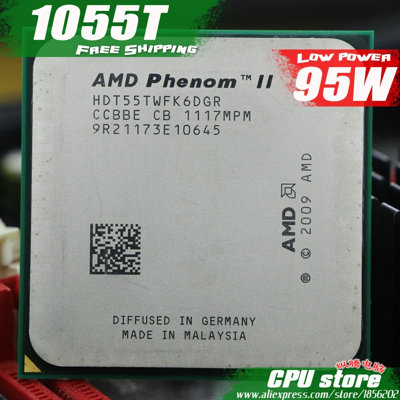 

AMD Phenom II X6 1055T CPU Processor Six-Core (2.8Ghz/ 6M /95W ) Socket AM3 AM2+ 938 pin (working 100% Free Shipping)sell 1045T