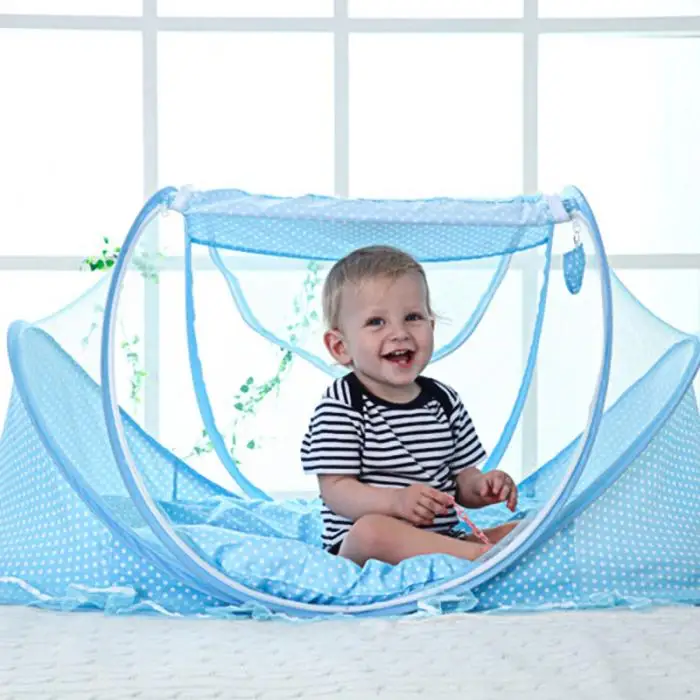 Портативный детский складная кроватка кровать с противомоскитной сеткой Sleep Travel Tent для 0-18 месяцев Baby @ ZJF
