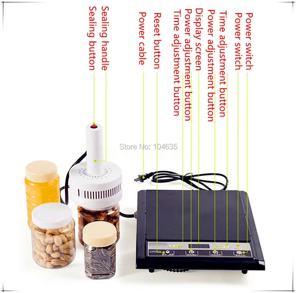 110V Manual Electromagnetic Induction PET Bottle Sealer Machine Aluminium Foil Induction Sealing Machine  Seal Size:20-100mm 2