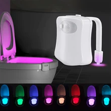 LED Toilet Night light Sensor Body Motion Activated Seat Novelty LED Lamp 8 Color PIR for Bashroom Washroom Lighting