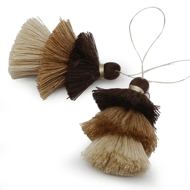 1PCS 75mm 3 Colors Polyester Tassel Trims Cotton Silk Tassel Trim For