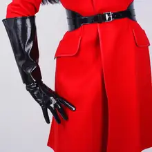 Женские модные сексуальные широкие перчатки из искусственной кожи, женские вечерние длинные перчатки из лакированной кожи 50 см R604