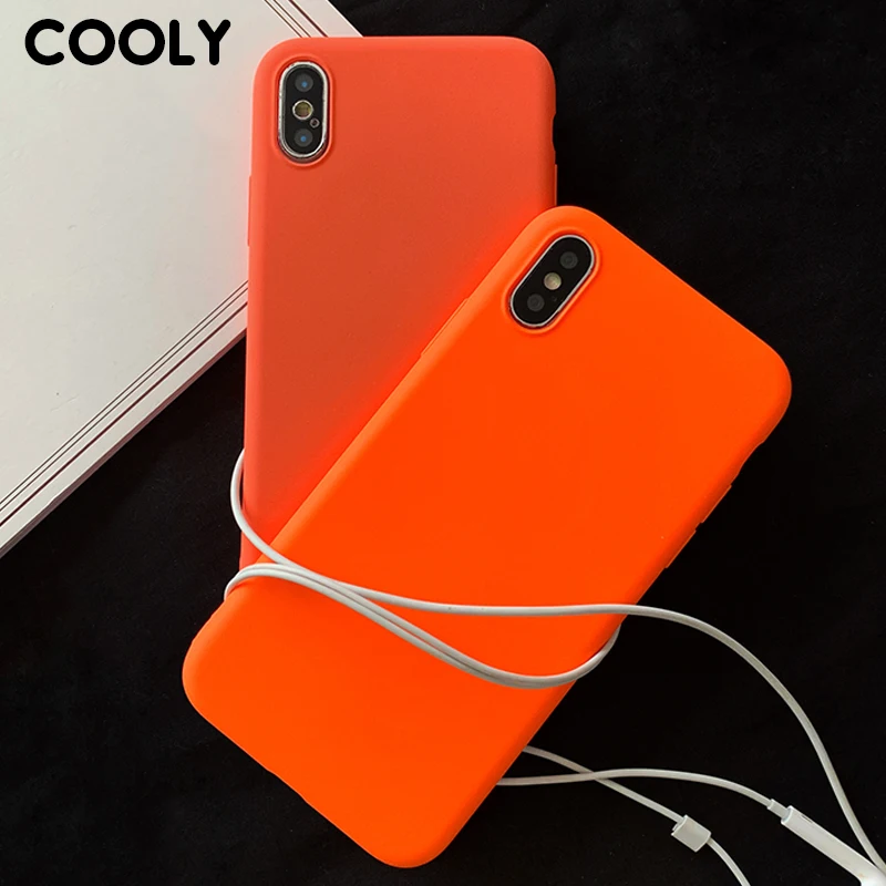 COOLY оранжевый силиконовый чехол для samsung Galaxy S8 S9 S10 Plus S10e, чехол для Note 8 9 C7 Pro C9, Ультратонкий матовый чехол