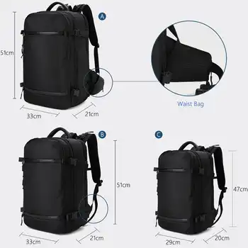 OZUKO New Men Backpack for 15"17" Laptop Backpacks Water Repellent Multifunction Bag USB Charging Travel Backpack Large Mochila