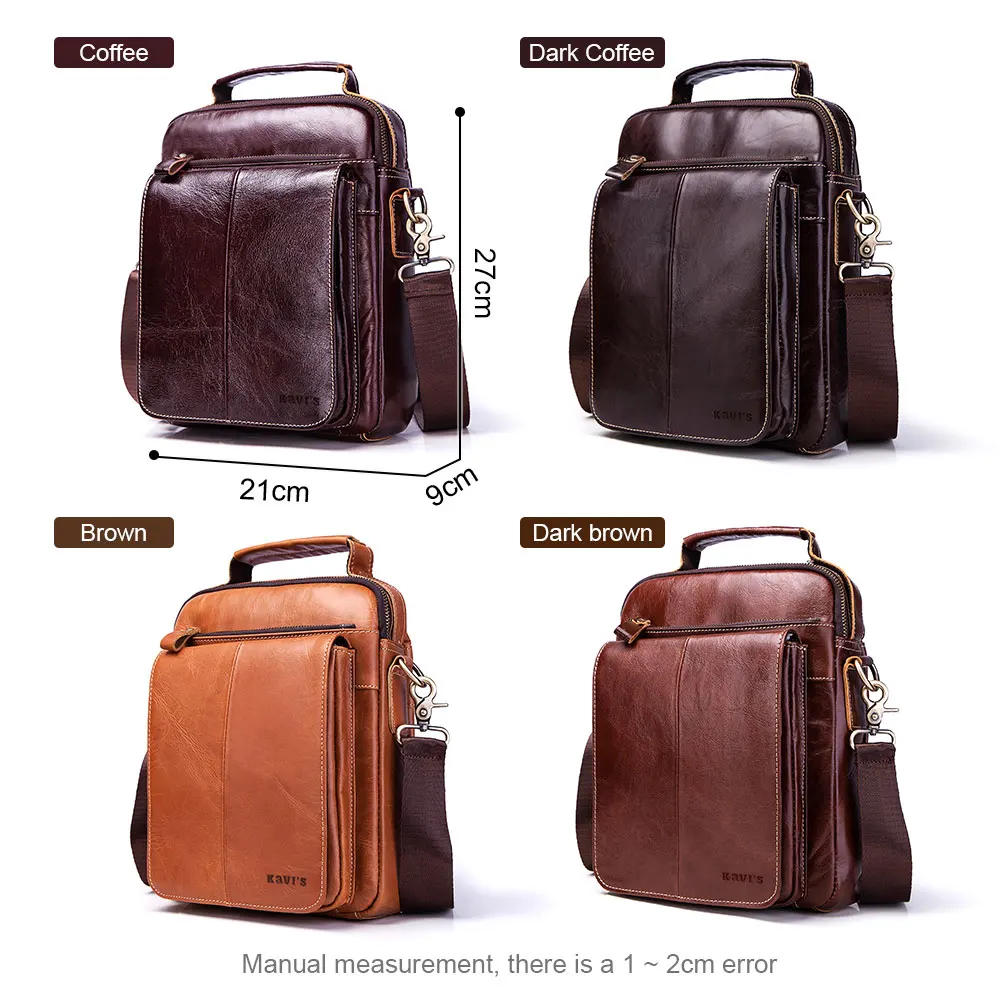 KAVI/'S® 100/% Cowhide Genuine Leather Original Messenger Bag Men Shoulder