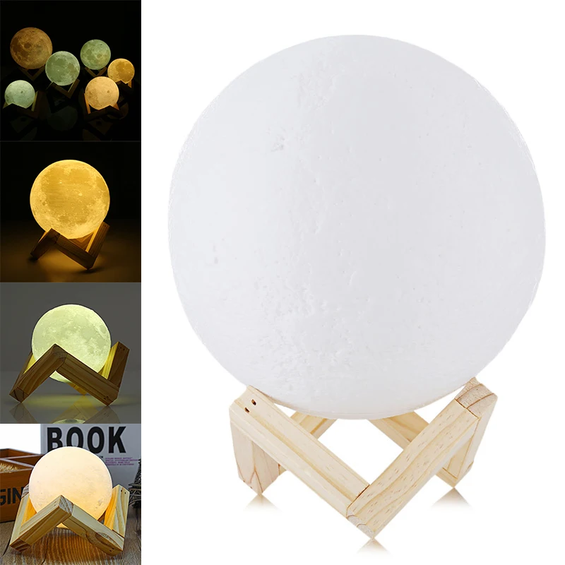 3D Magical LED Luna Night Light Moon Lamp Desk USB Charging Touch Control Home Decor Promotion Drop Shipping 2019 New