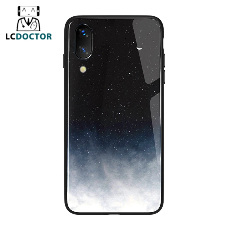 Закаленное стекло чехол для iPhone X XR XS Max 8 7 6 6s плюс звездное небо Луна ультра тонкий