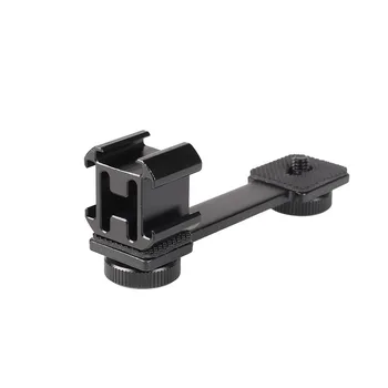 

3 in 1 Triple Cold Shoe Mount Plate Microphone Stand LED Video Light Extend Bracket for Zhiyun Smooth 4 Feiyu Vimble 2 Dji