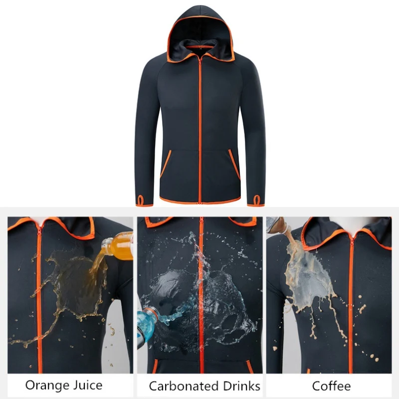 Hydrophobic Ice Silk Man Women Fishing Clothing Coat Waterproof Anti-Fouling Quick-Drying Outdoor Camping Hiking Hooded Jackets