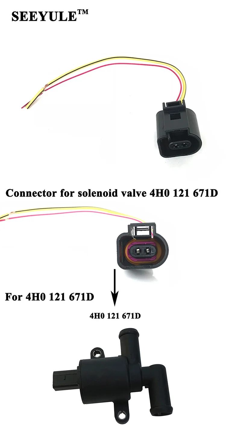 SEEYULE соединитель соленоидного клапана 4H0 121 671D нагреватель Управление насос системы водяного охлаждения для Audi A4 A6 Q5 для VW Golf Octavia 1,8 т 2,0