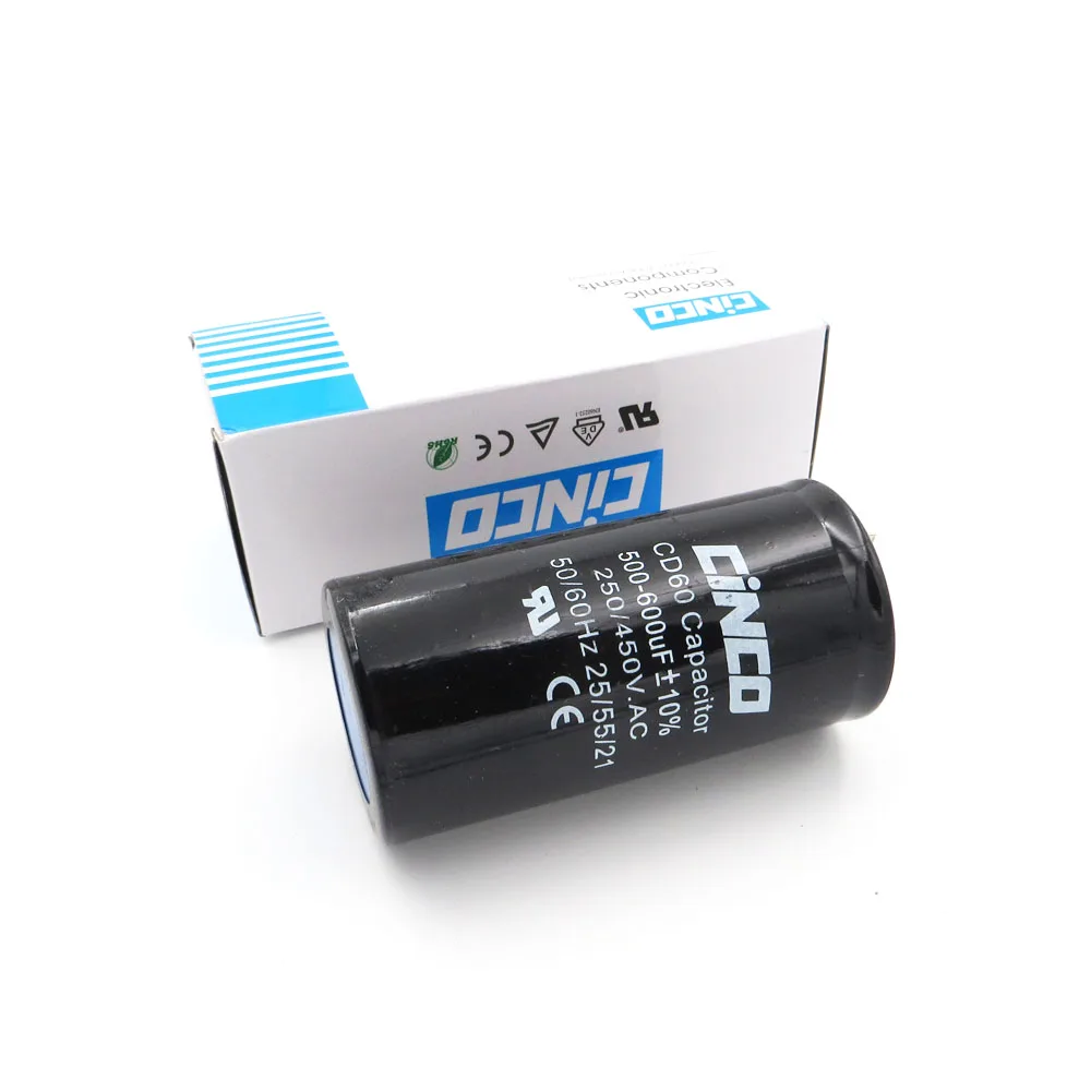 5PCS X 500uF 600 uF 250 450 V AC Appliance Motor Start Run Capacitor CD60 Compressor Heavy Duty Electric Starting 500-600uF |
