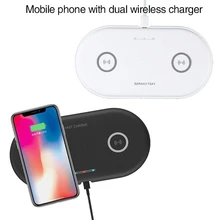 Двойное Беспроводное зарядное устройство 2 в 1 Qi для iPhone 8 10 X xs max быстрая Беспроводная зарядная панель для Samsung Galaxy S8 S9 Plus Note 9 8
