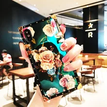 Funda para Samsung Note9 Note8, funda Retro cuadrada con remache azul, rosa, flor, soporte, funda para Samsung S10 Plus S10e S8 S9 Plus