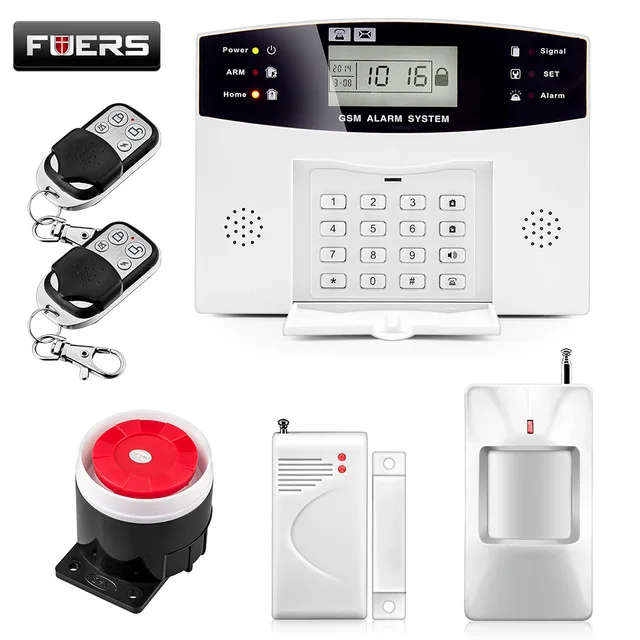 Wireless kit3 Домашняя охранная сигнализация, металлический пульт дистанционного управления, голосовые подсказки, беспроводной дверной датчик, ЖК-дисплей, проводная сирена, комплект SIM SMS GSM сигнализация - Цвет: Wireless kit3