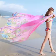 Для женщин большой пляжная одежда бикини купальный закрытый купальник саронг шарф Защита от солнца на пляже с вуалью