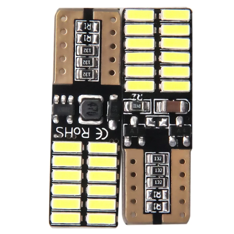 

10Pcs T10 Led 24Smd W5W Led Canbus 24Led 4014 Smd Canbus No Error 12V Car Auto Bulb Indicator Light Parking Lamp White Light