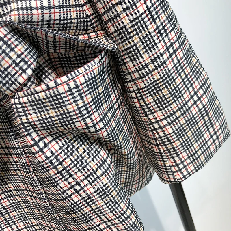 2018 Europe Style Women Plaid Blazer&Trouser Suits 2 Pieces Set Full Sleeve Long Pants Double Breasted Female Coat Elegant OL 2018 Europe Style Women Plaid Blazer&Trouser Suits 2 Pieces Set Full Sleeve Long Pants Double Breasted Female Coat Elegant OL