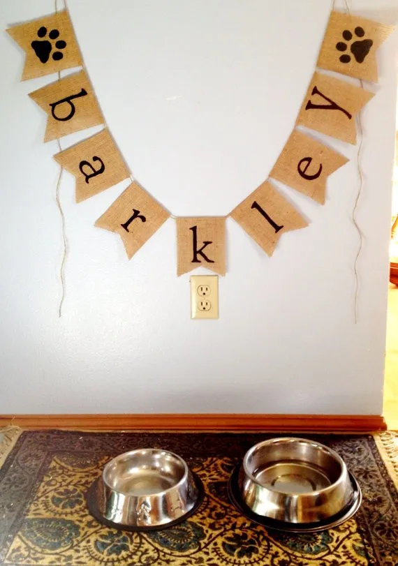 

Free Shipping 2016 Pet Dog Burlap Buntings Paws Pets' Birthday Burlap Garlands