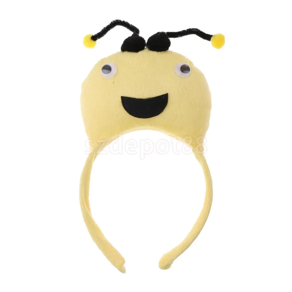 Set of 3pcs Birthday Girls Boys Kids Cartoon Bear Bee Monkey Costume Set Headband Bowtie Tail Fancy Dress Party Accessories