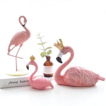 

Creative european-style living room animal Nordic flamingo decorative arts and crafts room lovely statues Home decoration dies