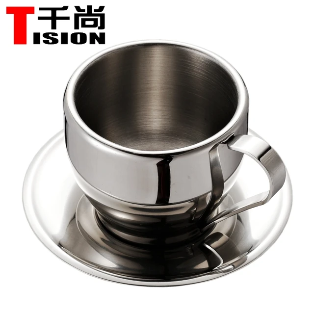 Tision 250ml Double Wall Stainless Steel Coffee Cupugs Tision 250ml Double Wall Stainless Steel Coffee Cupugs Espresso Cup Set Tea And