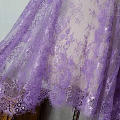 violet 70 см в ширину, разноцветная кружевная отделка, вышивка, украшение для ресниц, вышивка, кружевная ткань, аксессуары для рукоделия, материал для одежды - Цвет: violet