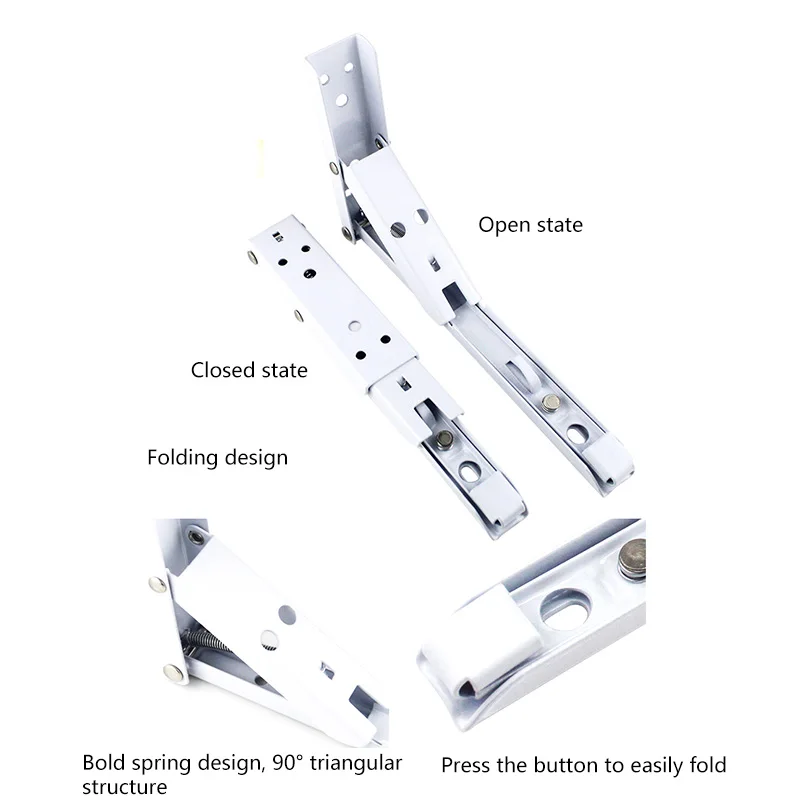 2 шт. складной кронштейн для полки настенное крепление стол шарнир из нержавеющей стали подпружиненный поддерживает MAL999