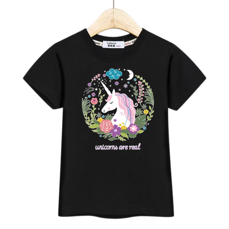 Детская футболка с длинными рукавами из хлопка для маленьких девочек, футболка для сна с единорогом красивая детская одежда с принтом повседневные футболки, футболка