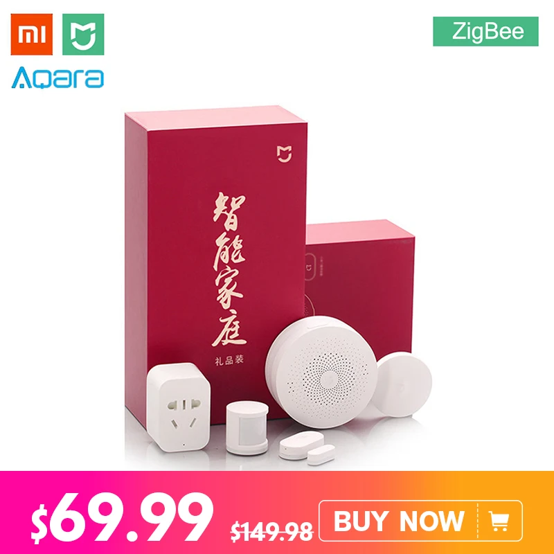 

Xiaomi MIJIA Aqara 5 in 1 Smart Home Kit Bundle ZigBee Socket Gateway Hub Human Body Window Door Sensor Wireless Switch Mini