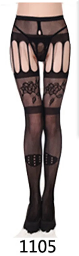 Hot 11 Styles Sexy Thigh High Stockings Women Black Fishnet Jacquard Stocking Pantyhose Tights Adult Women Plus Size - Цвет: C